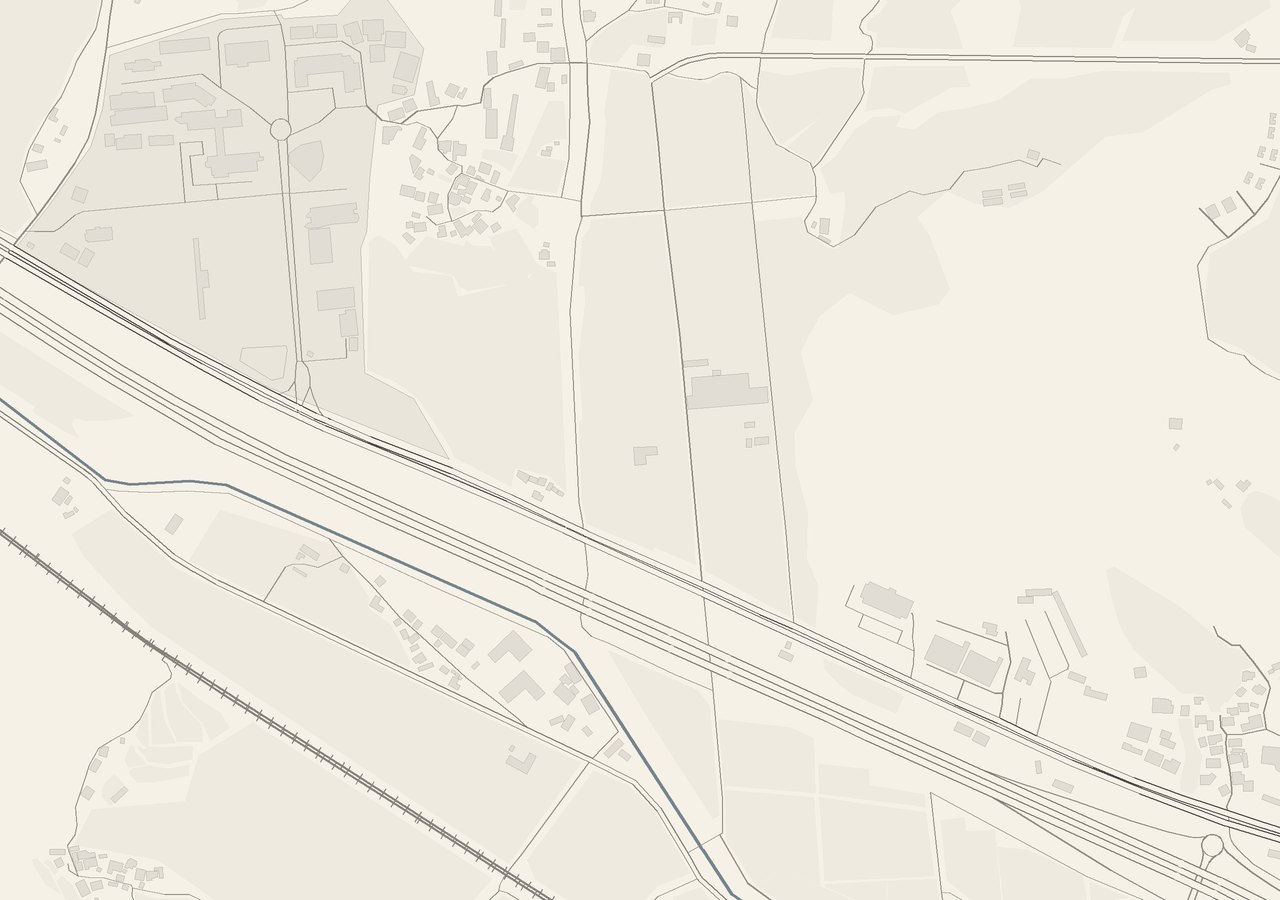 기와집 주변 지도 — 야은로·경부고속도로와 북서쪽의 구미대학교
